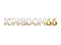 โลโก้ KINGDOM66 ตัวอักษรภาษาอังกฤษหนาสีทองสลักนูนเป็นเงาวาว คำว่า KINGDOM ไล่เฉดทองอ่อนไปทองเข้ม ส่วนเลข 66 ด้านท้ายเป็นทองสว่างเต็มตัว บนพื้นหลังโปร่งใส